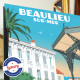 Affiche "Beaulieu-sur-Mer le Kiosque" par Eric Garence, Côte d'Azur France cadeau la rotonde Kerylos villa