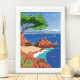 Poster Theoule sur Mer Pointe de l'aiguille by Eric Garence, French Riviera Esterel, Beach plexiglass paper original limited