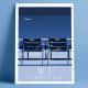 Affiche Les Chaises Bleues by night à Nice par Eric Garence, Côte d'Azur France luxe français made in France déco frenchie prom 