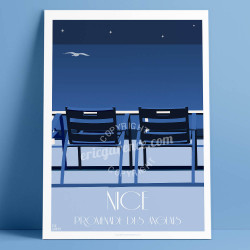 Affiche Nos 2 Chaises bleues by night, 2021