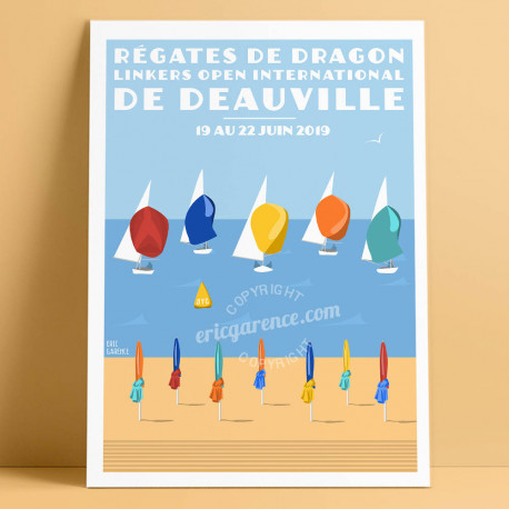 Régates de Dragon de Deauville, 2019 - Affiche Officielle by Eric Garence