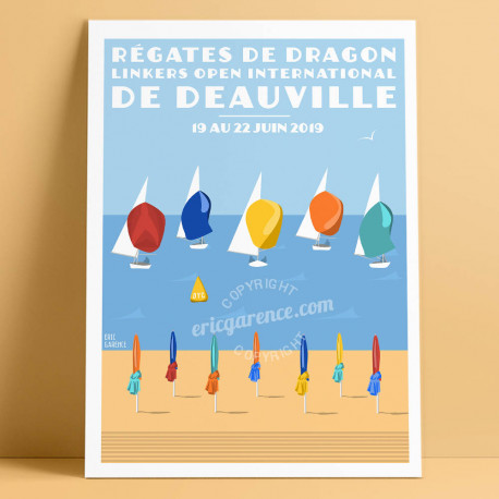 Régates de Dragon de Deauville, 2019 - Official Poster by Eric Garence