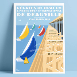 Régates de Dragon de Deauville, 2021 - Official Poster by Eric Garence