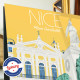 Affiche Nice, Place Garibaldi, coulée verte, façades, affiche rétro, par Eric Garence, Côte d'Azur France luxe français made in 