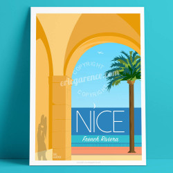 Affiche Nice, Ponchettes, Promenades des Anglais, Cours Jacques Chirac, Eric Garence artiste niçois