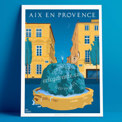 Affiche, Aix-en-Provence and the Cours Mirabeau Provence, Sainte Victoire, Bouches du Rhônes, Cézanne Poster, decoration, art, p