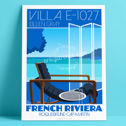 Affiche La Villa Eileen Gray "invitation au Voyage", Cap Moderne - Roquebrune Cap Martin
