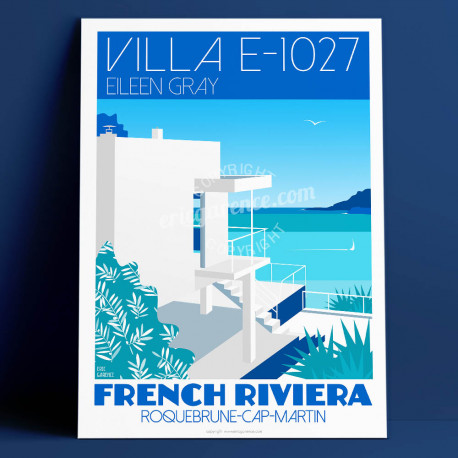 Affiche "Bain de soleil" Villa Eileen Gray Roquebrune  Cap Martin