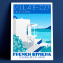 Affiche La Villa Eileen Gray "Bain de soleil", Cap Moderne - Roquebrune Cap Martin