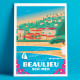 Affiche Beaulieu Plage - La Petite Afrique, Cote d'azur, Eric Garence 