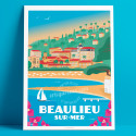 Affiche Beaulieu-sur-Mer, La Plage de la petite Afrique, 2021