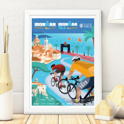 Affiche IronMan Nice 2023, Eric Garence, Nice, triathlon