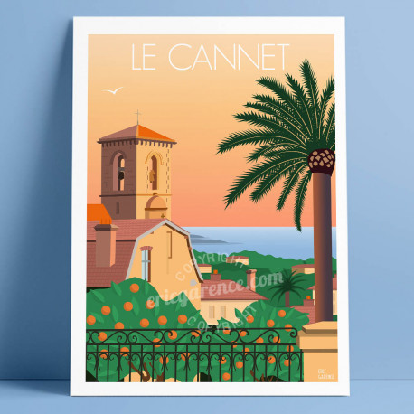 Affiche "Le cannet sunset, 2023" Eric Garence Affiche poster cote d'azur french riviera artwork deco
