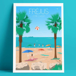 Affiche "Fréjus, La Plage et la Tortue", 2023