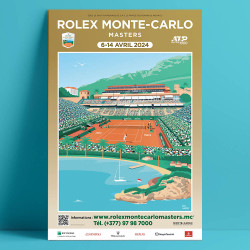 Affiche originale, Rolex Monte-Carlo Masters, 2024 par Eric Garence, artiste français