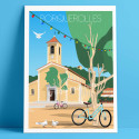 Poster, Porquerolles, the bikes and the doves, 2023
