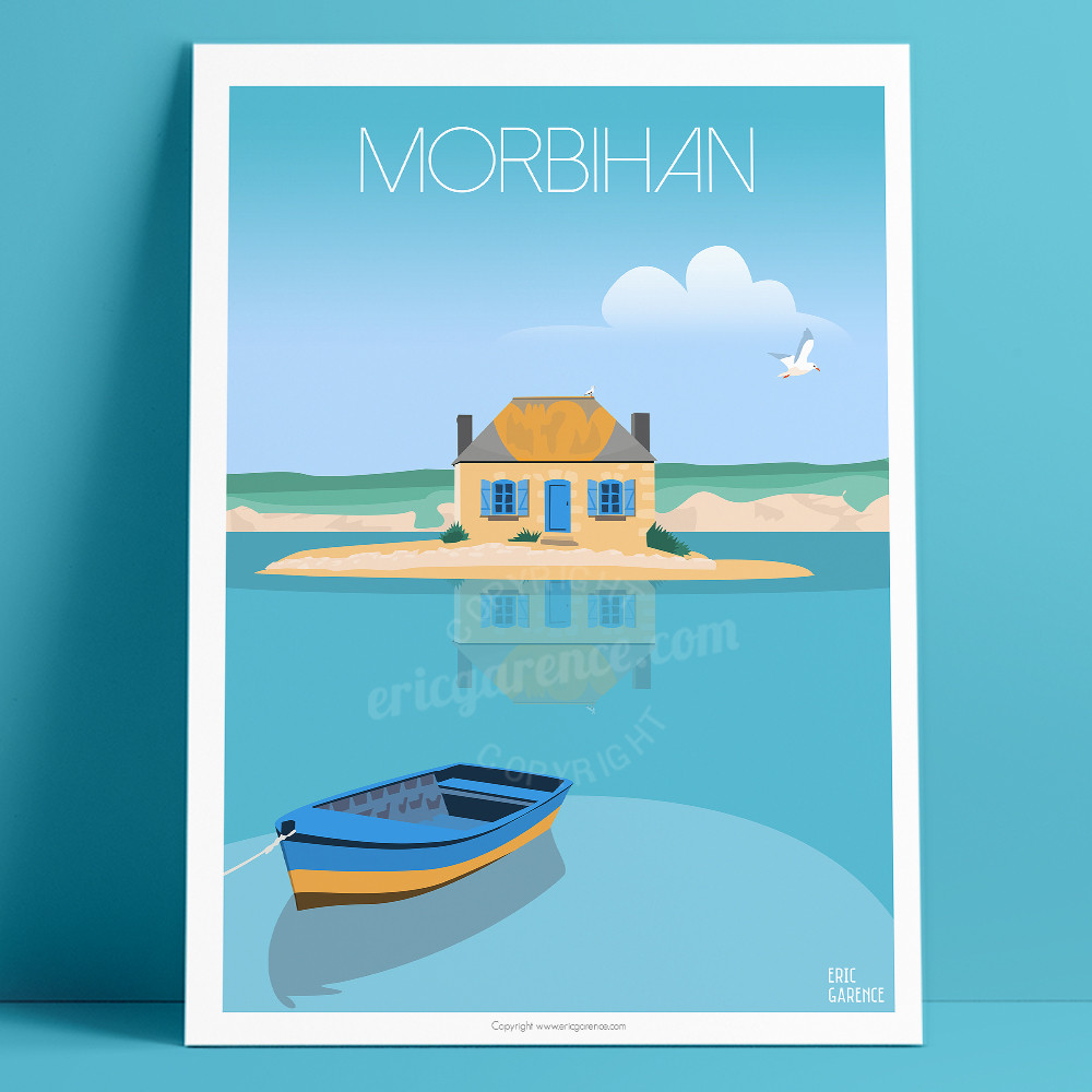 Affiche de Bretagne, Le Morbihan, Saint-Cado by Eric Garence